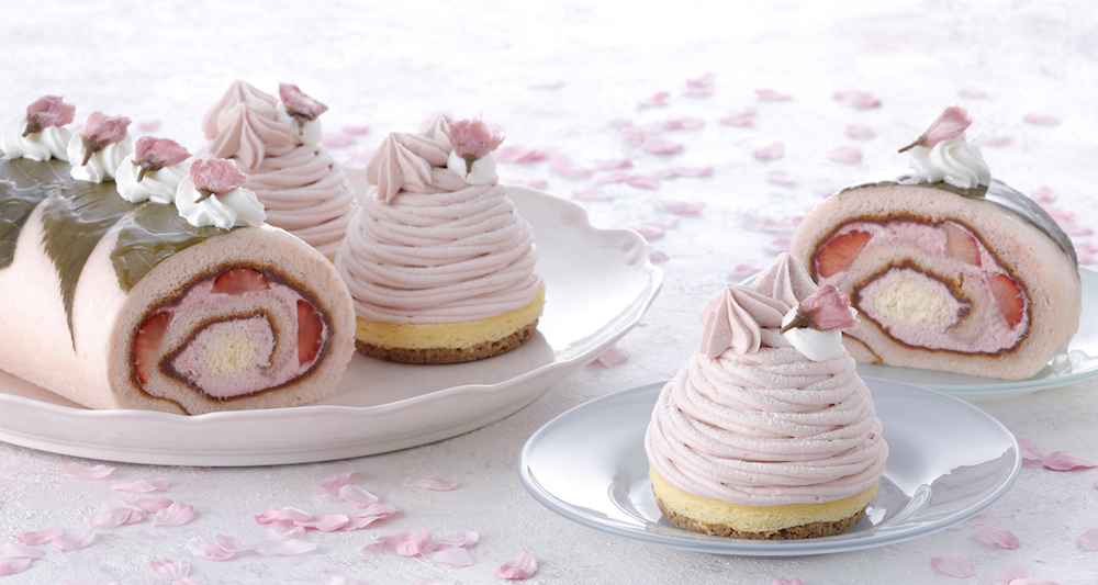「パティスリー キハチ」は2月22日より、桜シーズン限定で展開する「モンブランSAKURA」と「SAKURAロール」を販売する。「キハチ カフェ」では苺と桜がテーマの「苺とさくらの春色モンブラン」などを順次展開する。