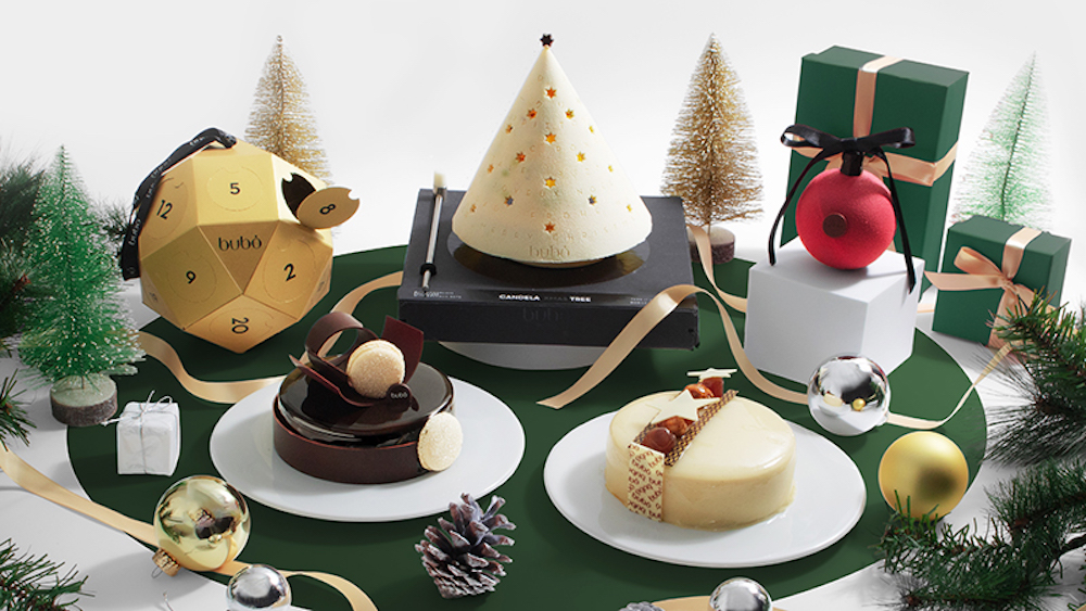 スペイン・バルセロナのパティスリー「ブボ・バルセロナ」は11月1日より、2023年限定のクリスマスケーキ2種、ブランドの代表作「チョコスカルプチャー」発のクリスマス限定チョコレート3種を展開する。