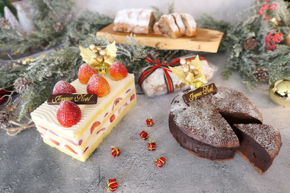 熱海パールスターホテルは12月1日より、1階のラウンジ「オーシャンブリーズ」にて、クリスマスケーキ3種とシュトーレンの予約を受け付ける。