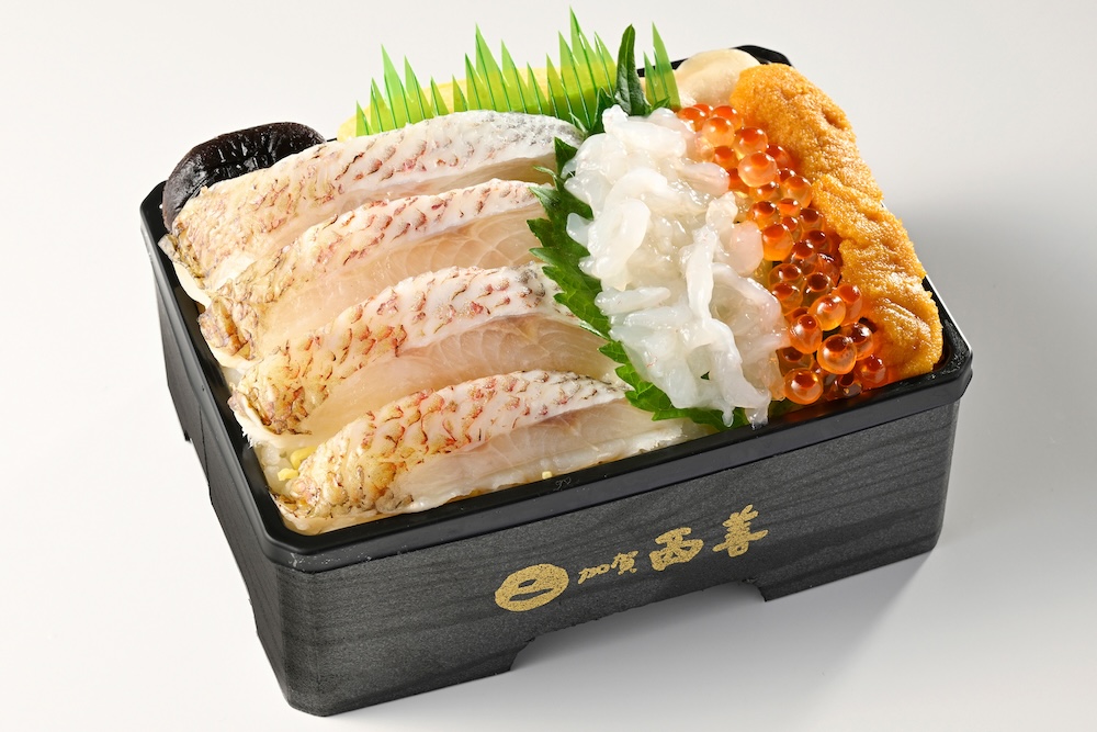 「加賀西善」の「のどぐろ増しまっし白えびと海の幸弁当」1折・3,240円