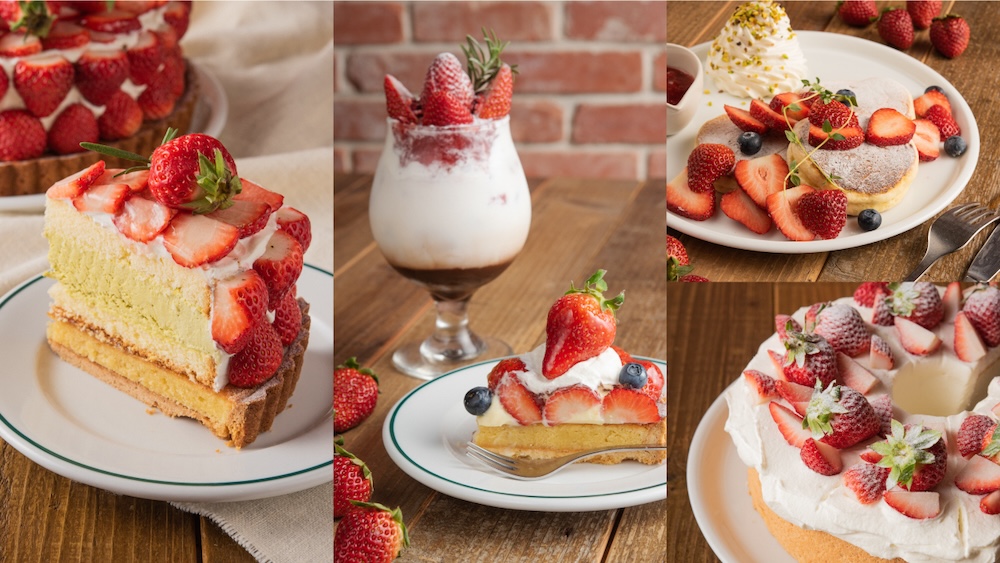 マザームーンカフェは2月1日より、イチゴを使ったケーキやドリンクを提供する「VERY BERRY STRAWBERRY FAIR」を各店舗で展開する。