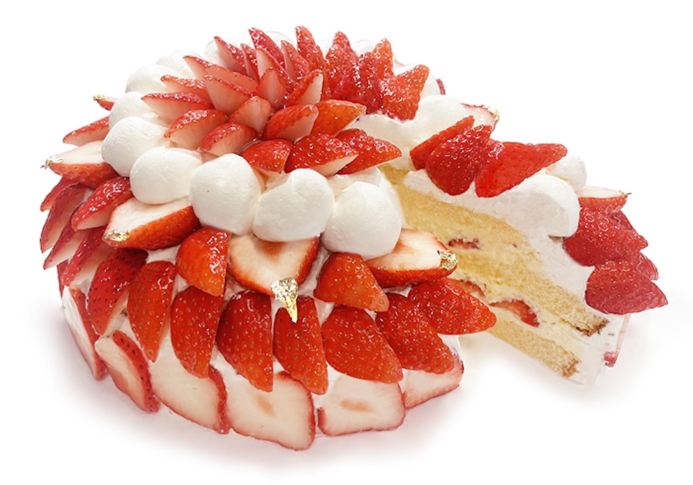 全国展開する「カフェコムサ」は1月21日〜1月22日、岐阜県産イチゴ「華がかり」のショートケーキを展開する。価格は1ピース1,600円。