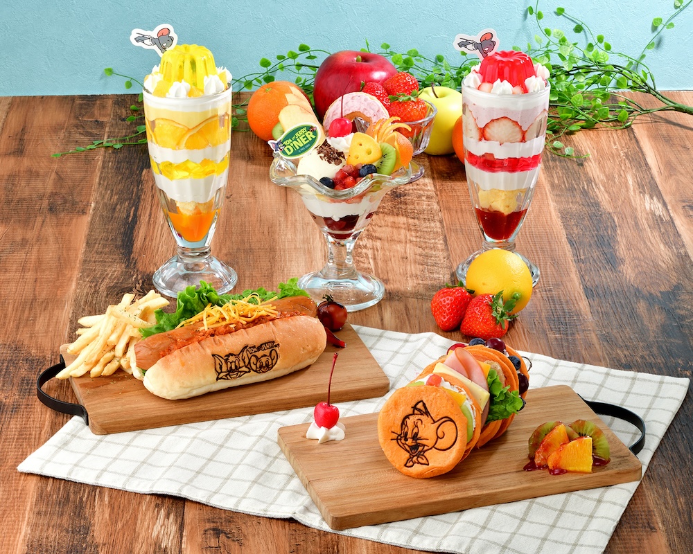 東京都渋谷区の「RAYARD MIYASHIYA PARK」にて5月12日まで開催中の「トムとジェリー ダイナー（TOM and JERRY DINER）」は3月15日より、フルーツパーラーをテーマにした期間限定メニュー7種を提供する。
