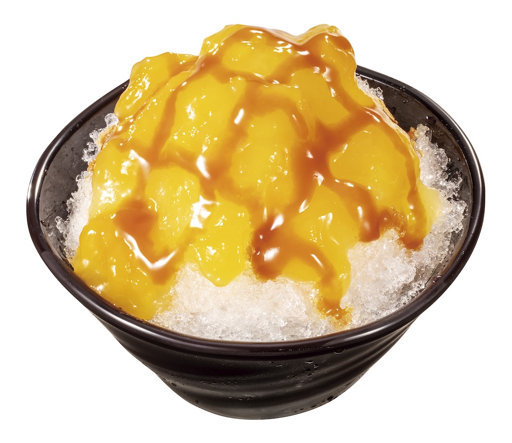 「ソフトクリーム入りキャラメルかき氷 マンゴー」単品・税込み480円