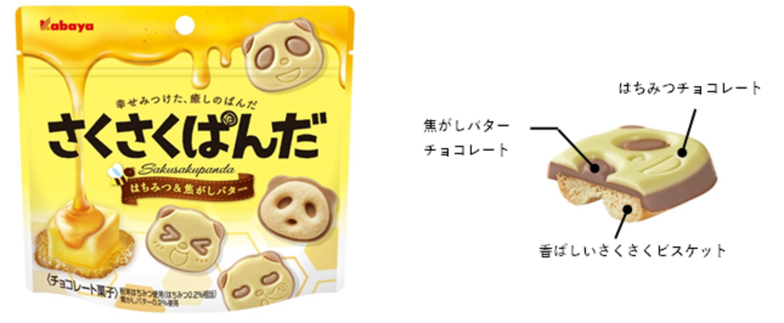 “幸せみつけた、癒しのぱんだ”のチョコビスケット 「さくさくぱんだ」から、期間限定商品の「はちみつ＆焦がしバター」が登場！