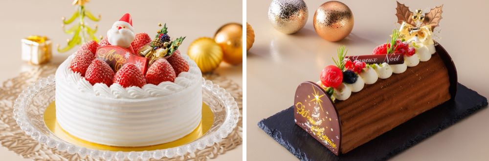 左から「クリスマスショートケーキ」、「ノエル ド ショコラ」