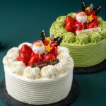 「サンタのクリスマスケーキ」2種のイメージ。価格は税込み4,200円〜