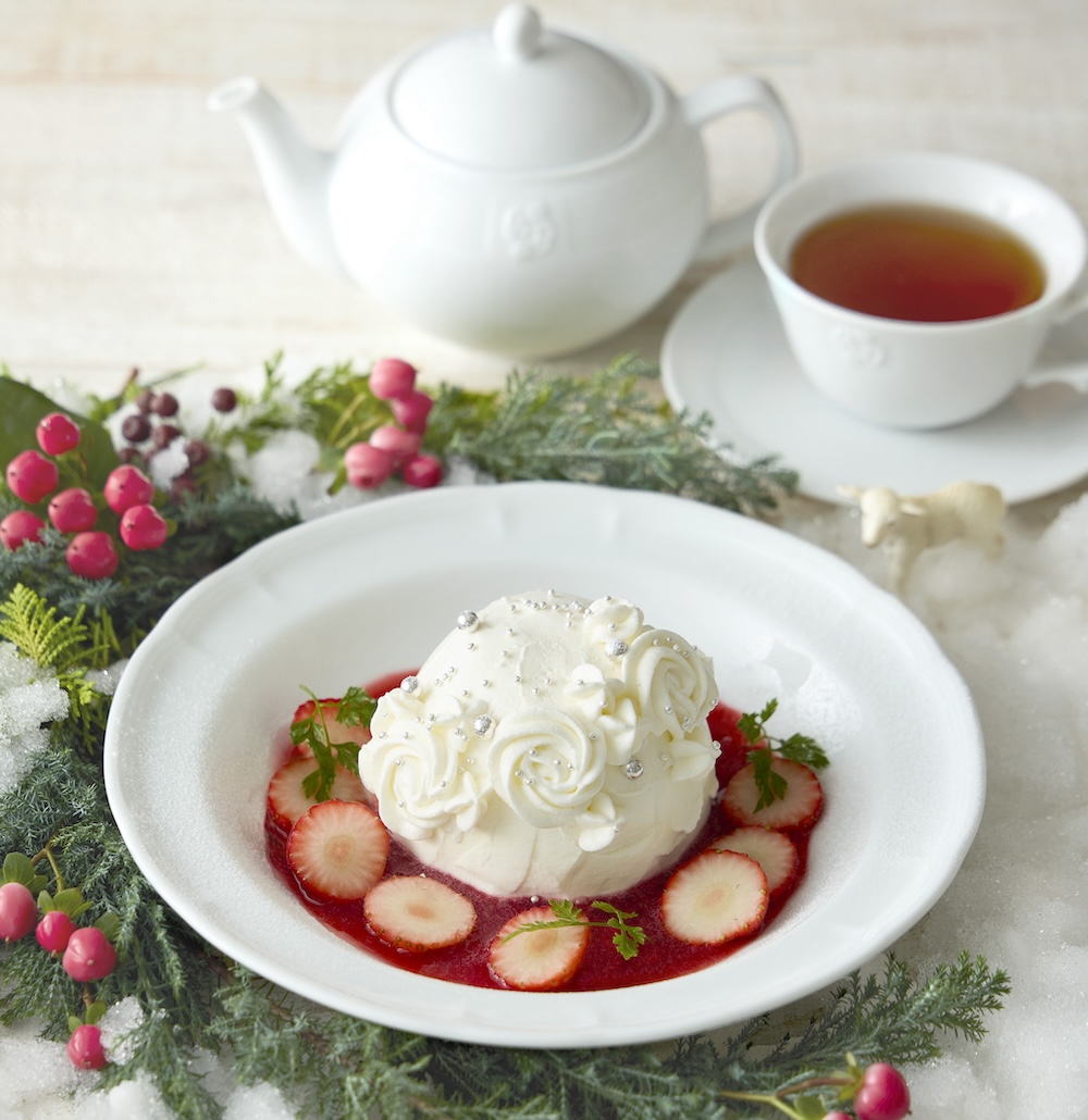 「ホワイトスノードームケーキ」紅茶付き・税込み2,000円