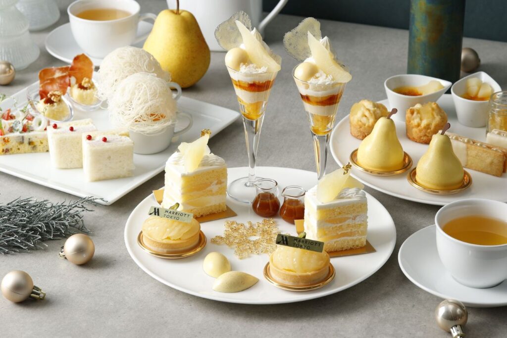 「クリスマスアフタヌーンティー‐ペア×キャラメル‐（Christmas AfternoonTea-Pear×Caramel-）」スイーツのイメージ