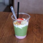 試食した飲めるチーズケーキ「Matcha Strawberry」