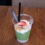 試食した飲めるチーズケーキ「Matcha Strawberry」