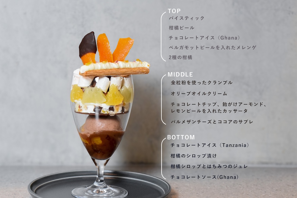 季節限定「果実とチョコレートのパフェ -5種の柑橘-」イメージ