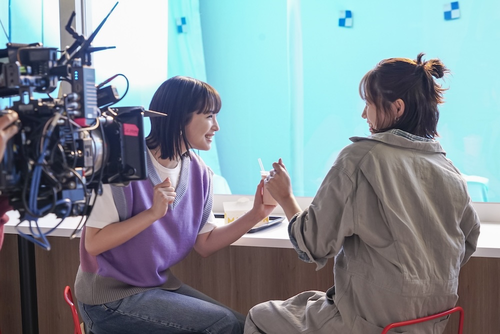 マクドナルドの新テレビCM「マックカフェ寄り道マック『夕方のピーチ』篇」メイキングビジュアル