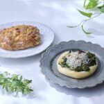 左から「千葉県産とうもろこしと一豚ベーコンのチャバタ」450円、「千葉県産菜花としらすのペペロンチーノパン」500円