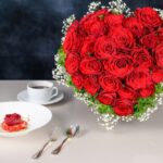サプライズプラン「ROSE in ROSE」の「深紅の薔薇のハートの花束」イメージ