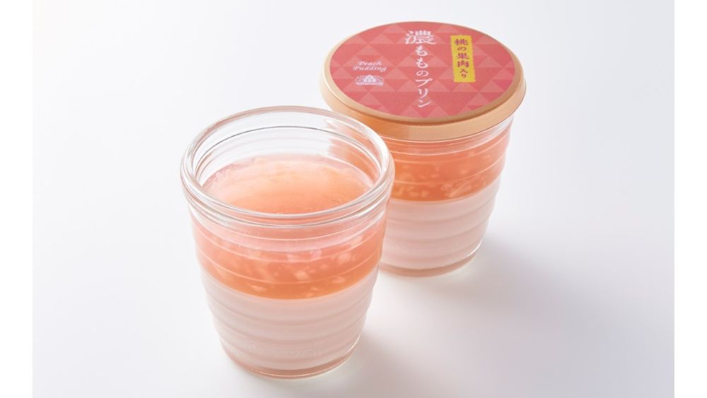 8月31日まで販売中の「濃もものプリン」税込み432円