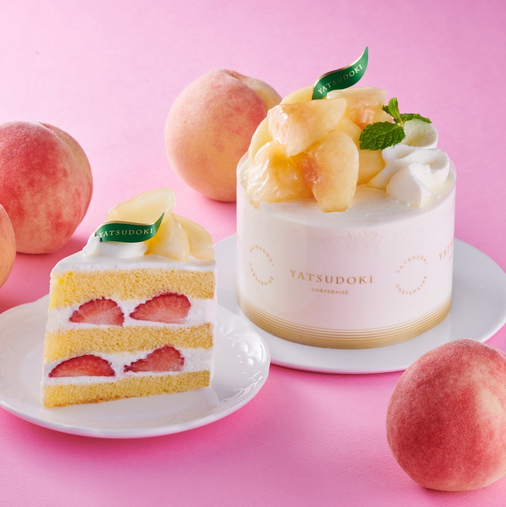 「山梨県産完熟桃と苺のショートケーキ」イメージ