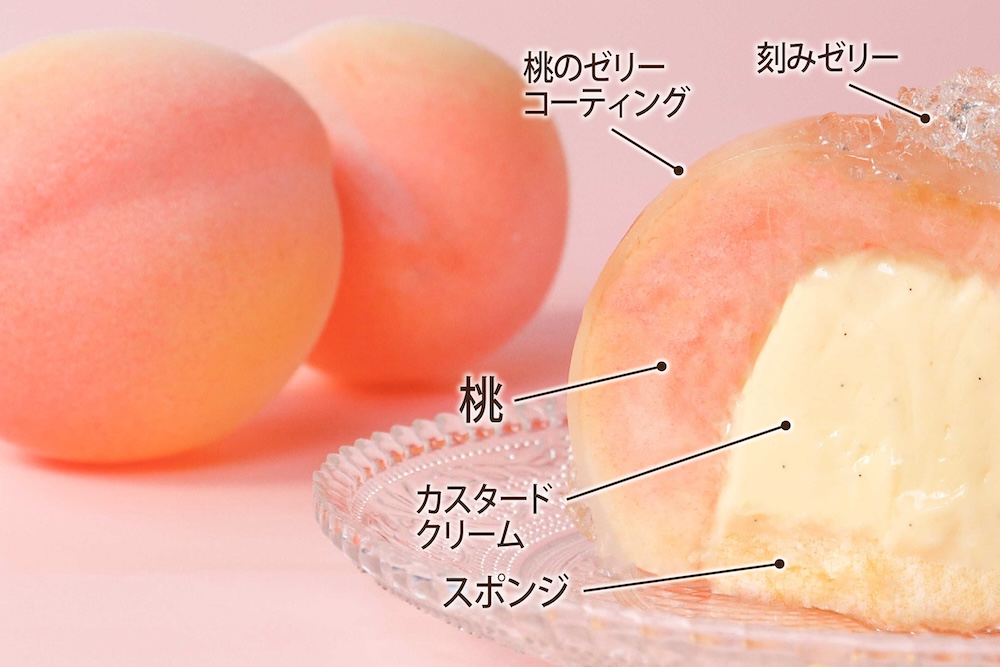 桃のケーキ「まるごと白桃」イメージ