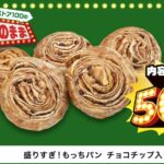 6月11日発売「盛りすぎ!もっちパン チョコチップ入り 5個入」税込み117円