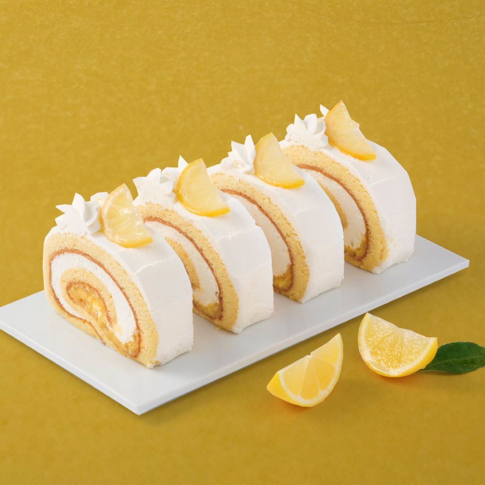 7月25日~8月31日に「パティスリー キハチ」にて販売する「季節のロール サマーレモン」1個・税込み680円