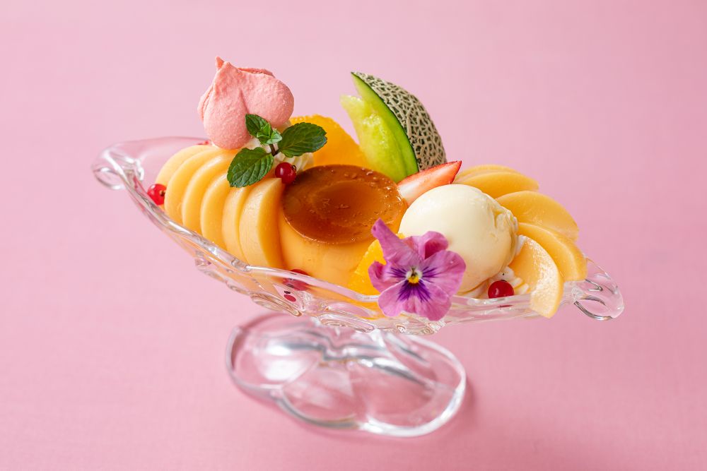 「ピーチのプリン・ア・ラ・モード」税込み3,500円(サービス料含む)
