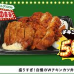 6月18日発売「盛りすぎ!自慢のWチキンカツ弁当」イメージ(値段未定)
