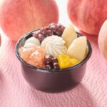 販売中の「和涼白桃クリームあんみつ」税込み378円