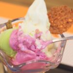 「ピスタチオとカシスの塩キャラメルパフェ」税込み740円