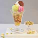 「ピスタチオとカシスの塩キャラメルパフェ」税込み740円
