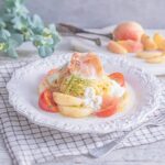 「白桃とフルーツトマトの冷製パスタ 〜生ハム・桃ジュレ添え〜」税込み1,780円