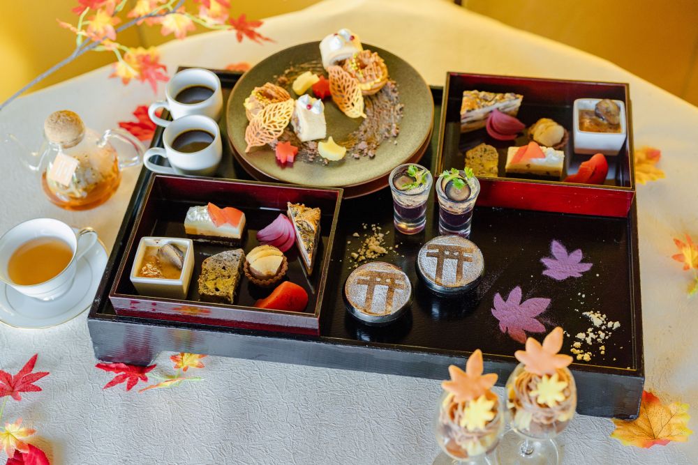 秋の京アフタヌーンティー「栗と紅葉狩り」イメージ