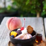 「季節のフルーツ 桃あんみつ牛乳寒天」イートイン・1,000円