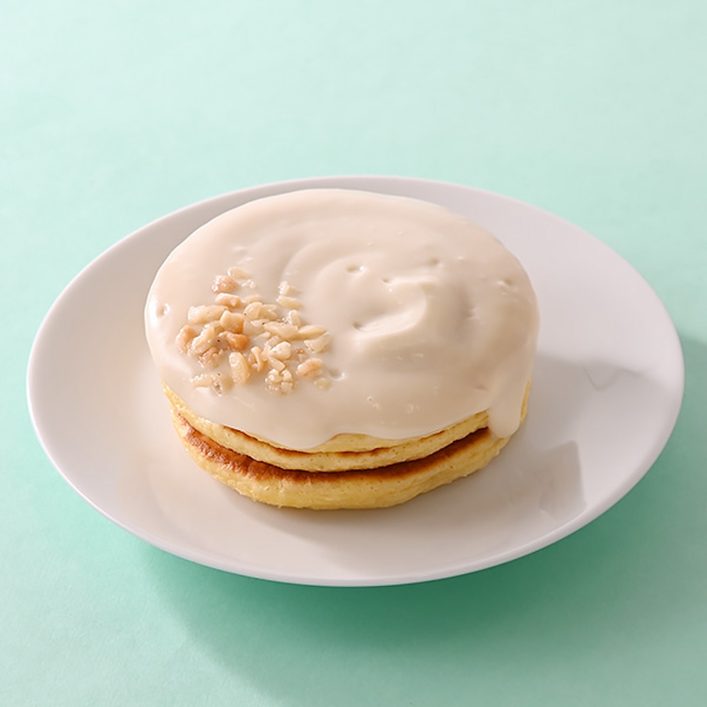 「マカダミアナッツソースのパンケーキ」税込み348円