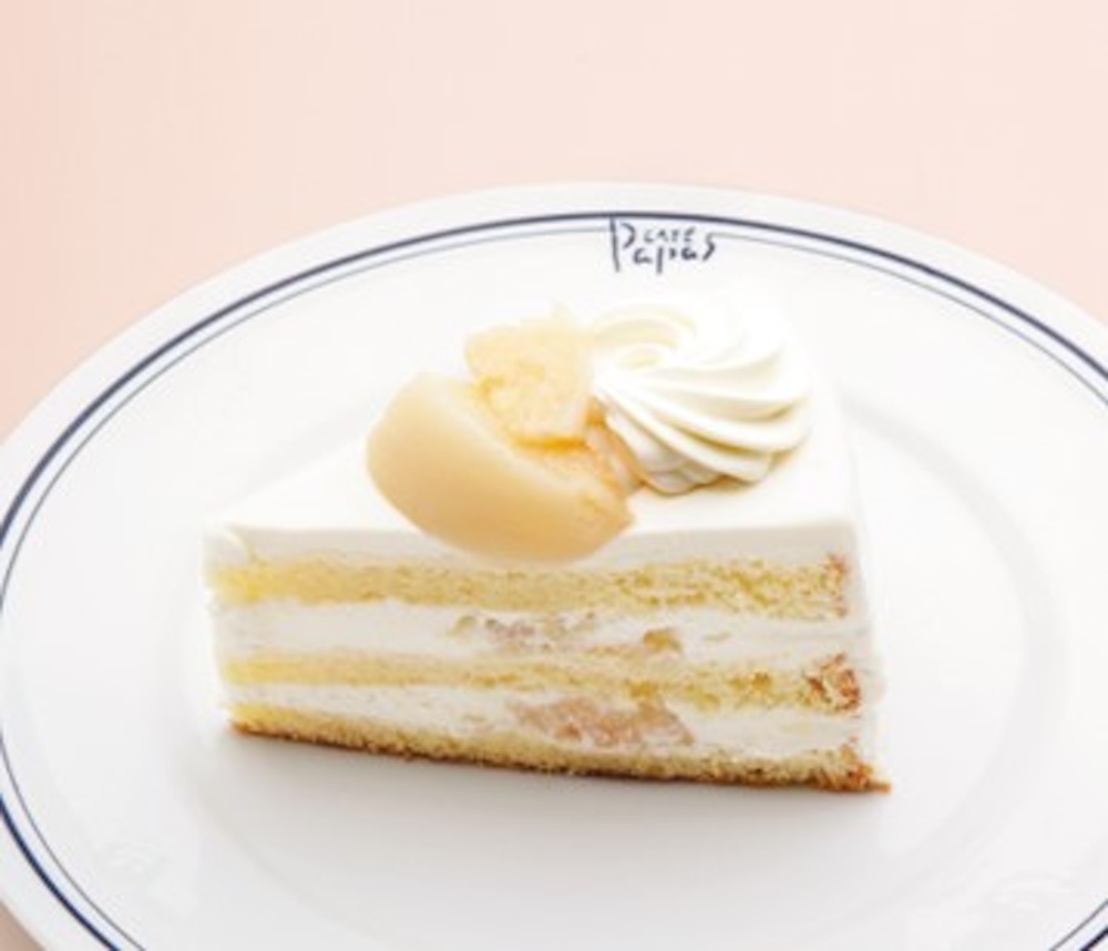 7階の「パパスカフェ」で販売される各日20食限定「桃のショートケーキ」880円