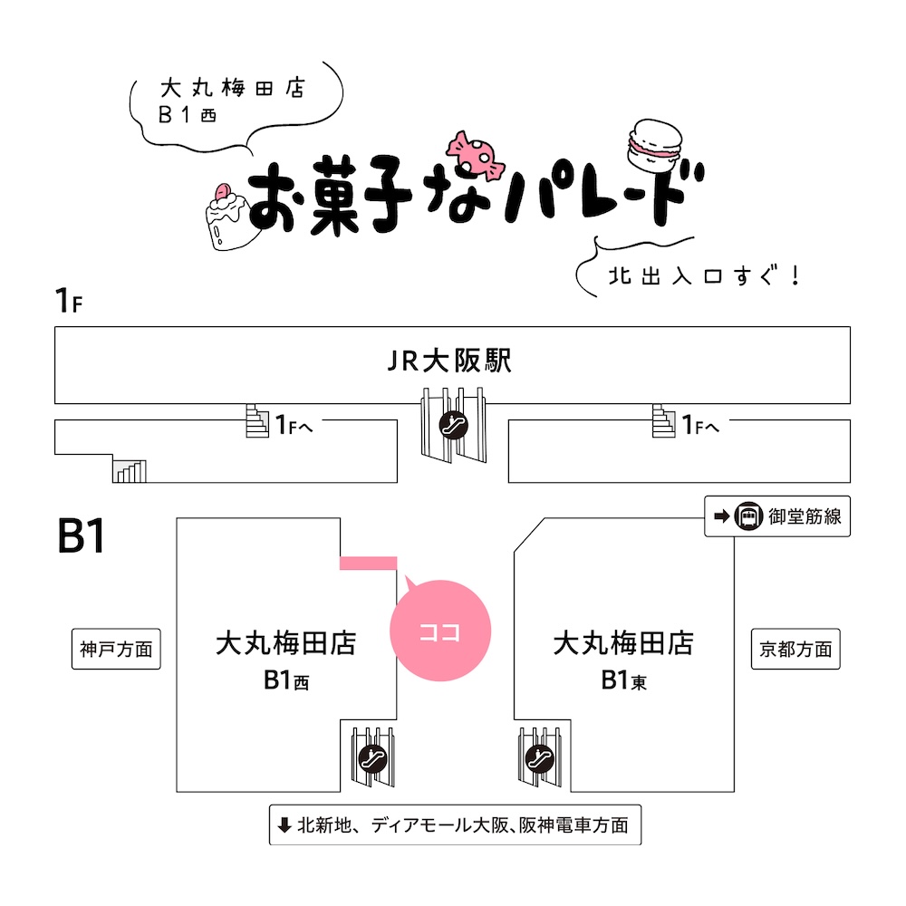大丸梅田店「お菓子なパレード」マップビジュアル