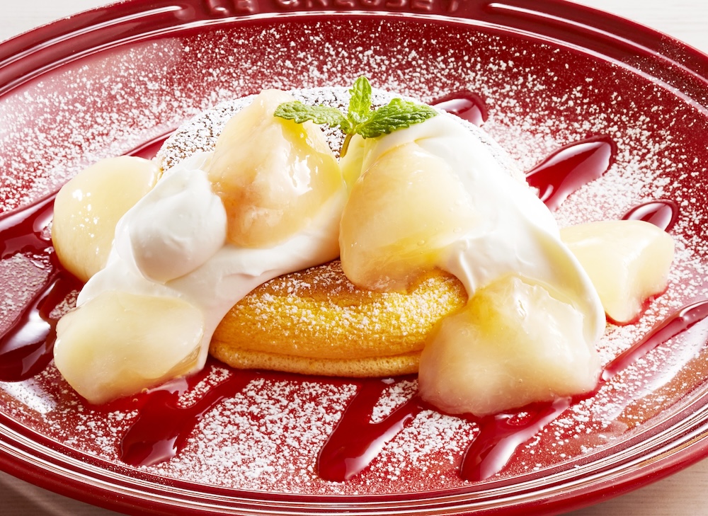「白桃パンケーキ（シングル）」単品・税込み1,089円〜