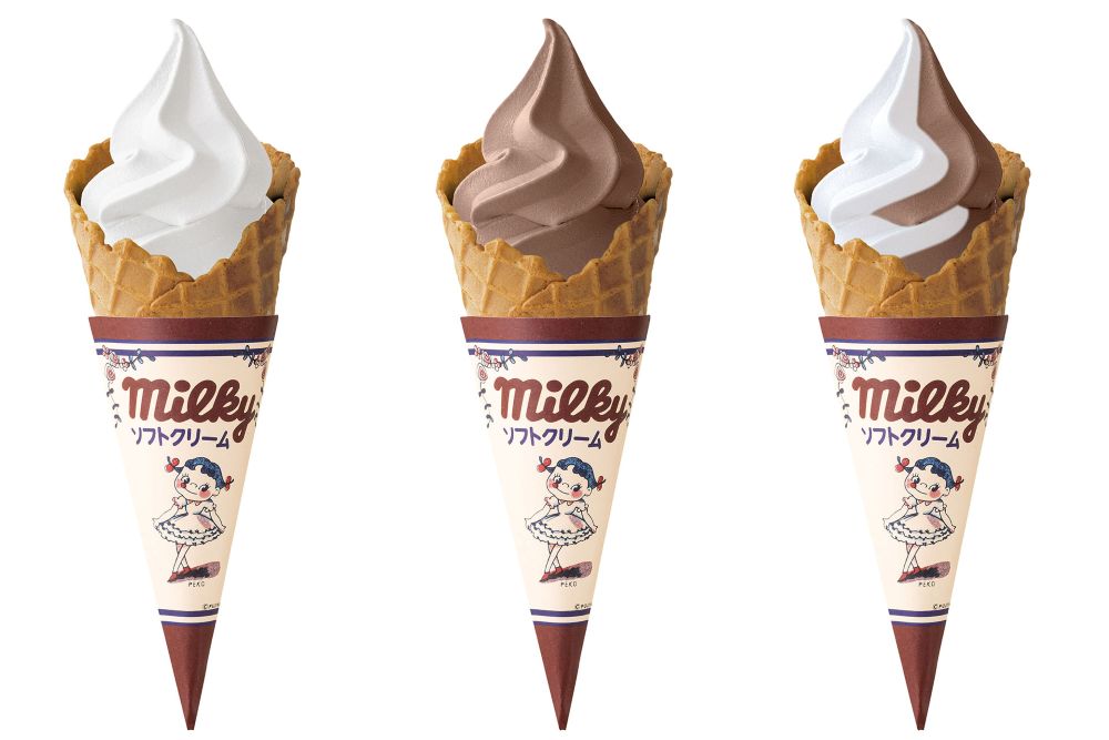 「プレミアムmilkyソフトクリーム」カップ・税込み430円、コーン・税込み480円