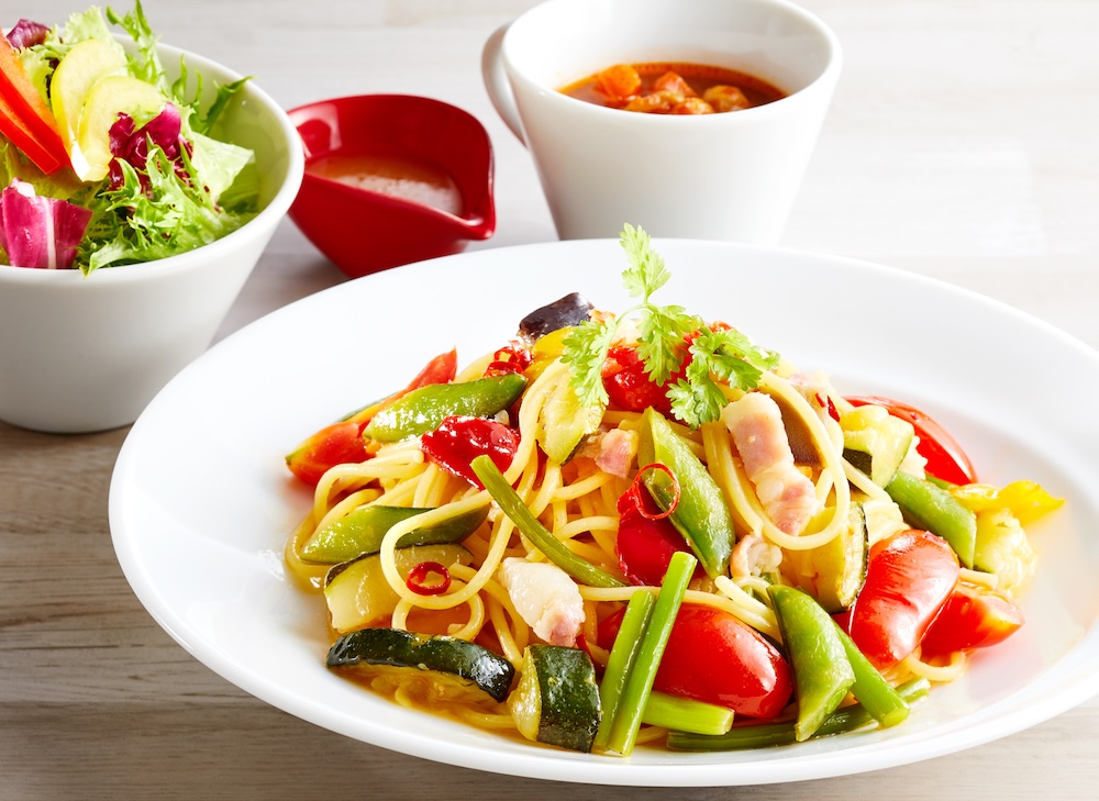 「夏野菜とパンチェッタのペペロンチーノ」税込み1,859円