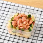 「サーモンポキ 彩り野菜&パスタ」税込み328円