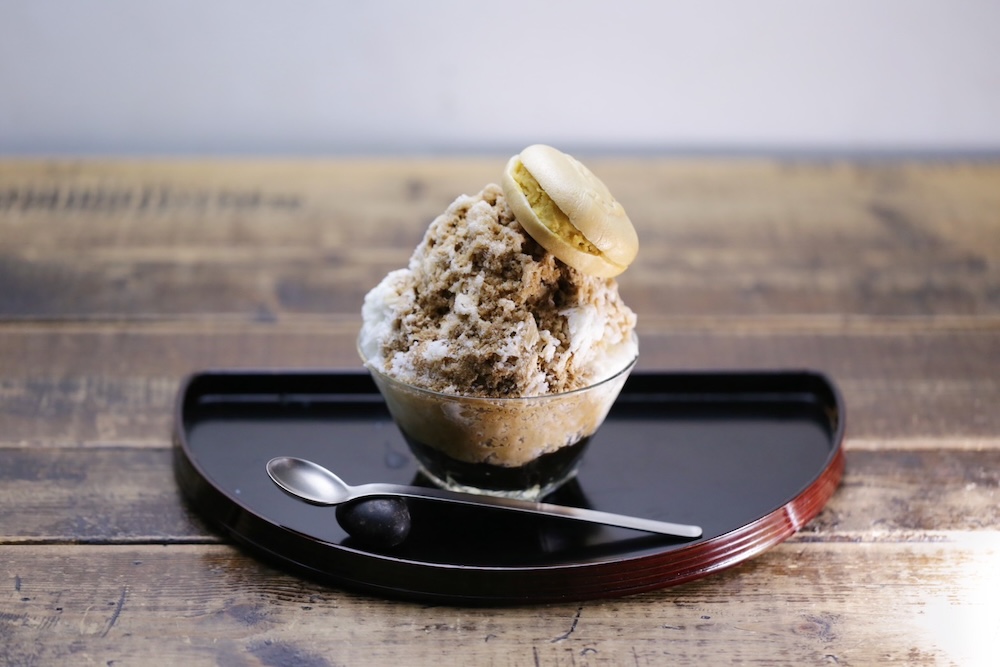 「蜜氷屋」の「豆んと森珈琲蜜と芋アイス最中」1,300円