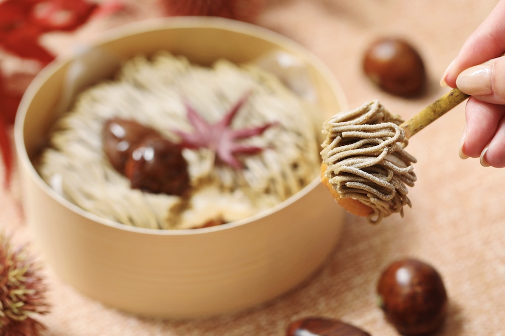 10月1日〜10月31日に販売される「和栗とほうじ茶のプチモンブラン」税込み1,850円