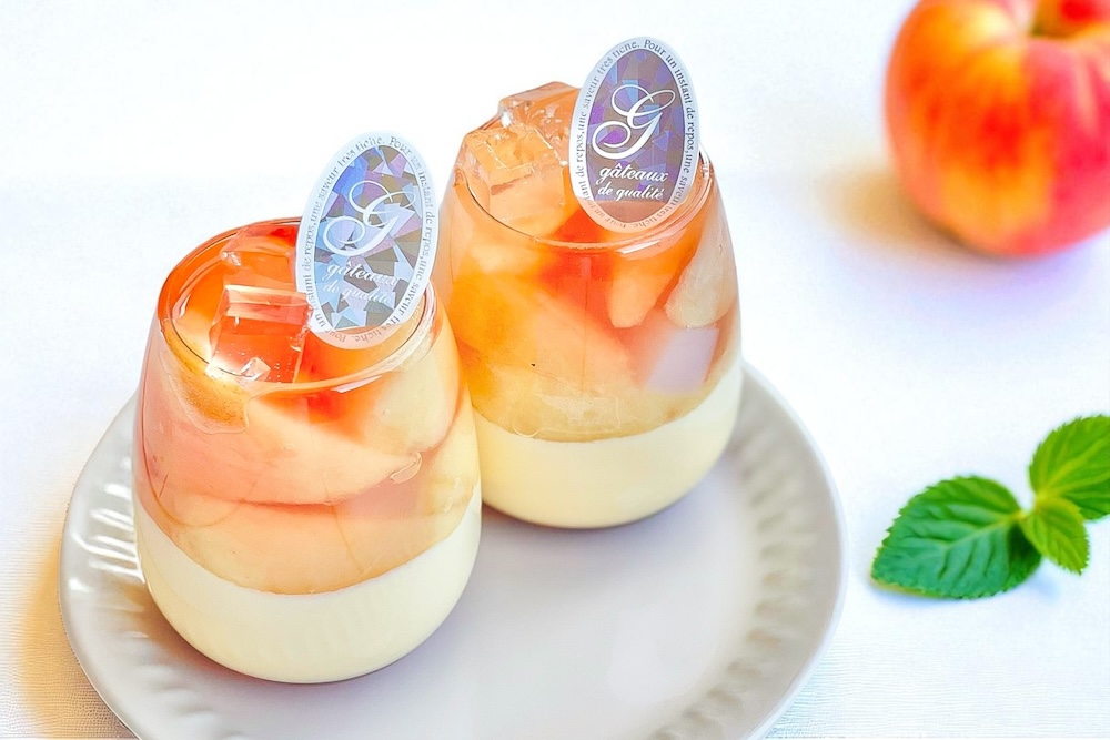8月8日〜8月16日に販売される「白桃ジュレプリン」税込み580円