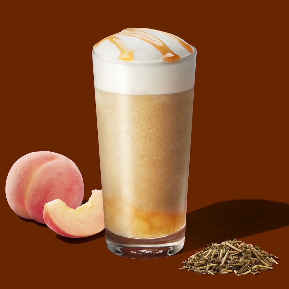 「白桃とほうじ茶のムース ティー フラペチーノ」イメージ