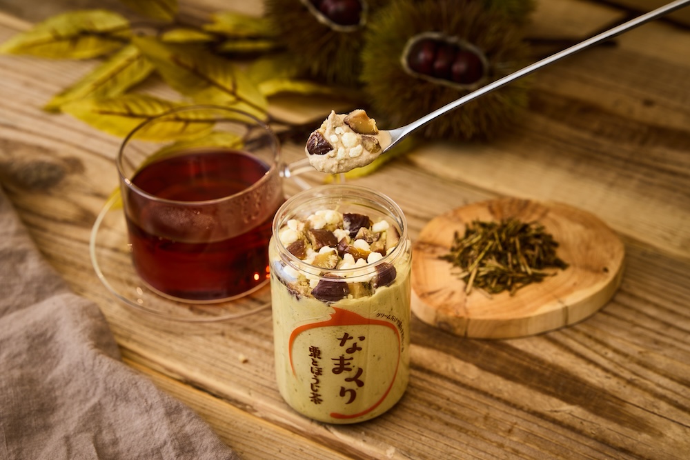 スイーツ缶「栗とほうじ茶」イメージ