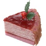 「6つのクリスマスアソート」に詰め合わせるケーキ。左から順に「抹茶のシフォン」、「苺のミルクレープ」、「栗のショートケーキ」