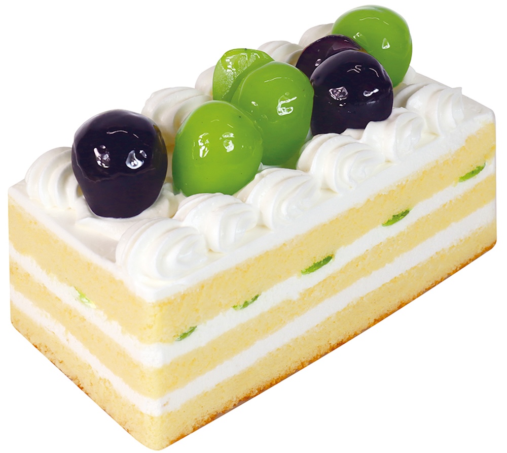 開店記念限定「アニバーサリーバトンケーキ（シャインマスカット＆ナガノパープル）」税込み2,160円。9月17～23日、10月26日～28日限定。各日20台限定。