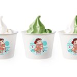 「ソフトクリーム」(プレミアムmilkyソフトクリーム・特撰抹茶・ミックス)各・税込み500円