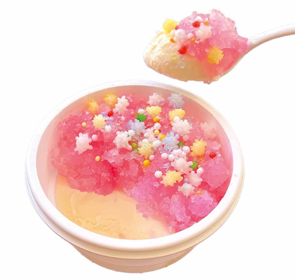 「和洋菓子本舗 恋寿華堂」の「金平糖シャーベットアイス［いちご］」税込み486円