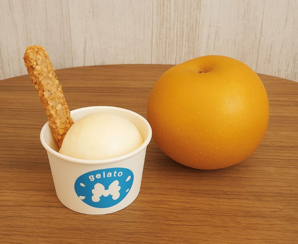 「ジェラートM」にて販売中の「恵水のジェラート」シングル・税込み380円から