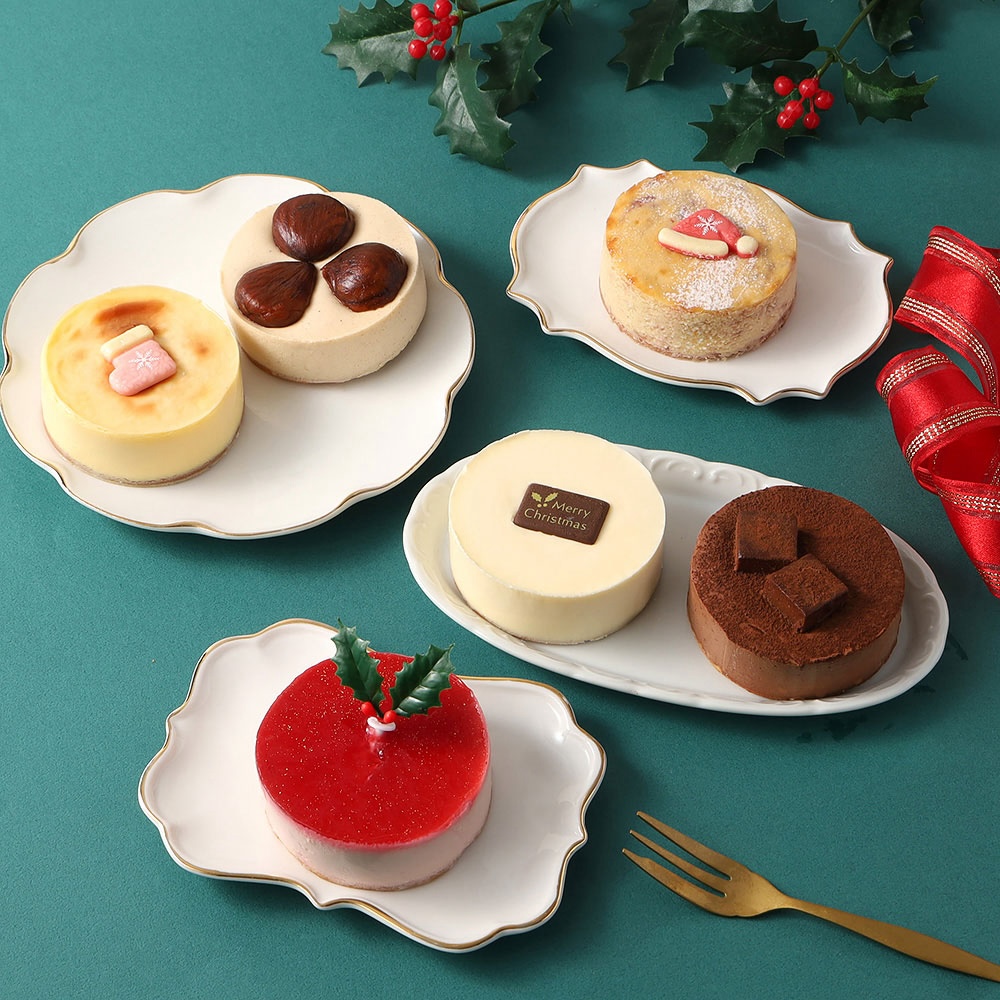 「ディーズチーズ」の「クリスマスチーズケーキコレクション」税込み3,643円（送料別・冷凍便）